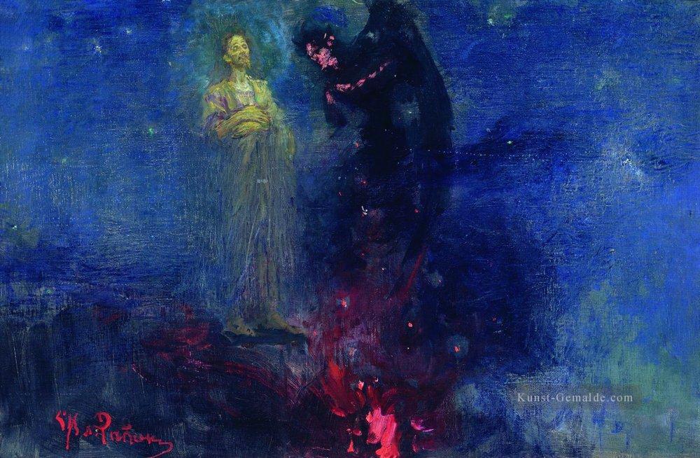 von mir weg satan Ilya Repin Ölgemälde